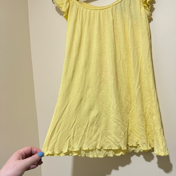 Women’s Y2K Dex Brand Yellow Lettuce Trim Flowy Soft Summer Tank Top Size: L - Picture 7 of 15
